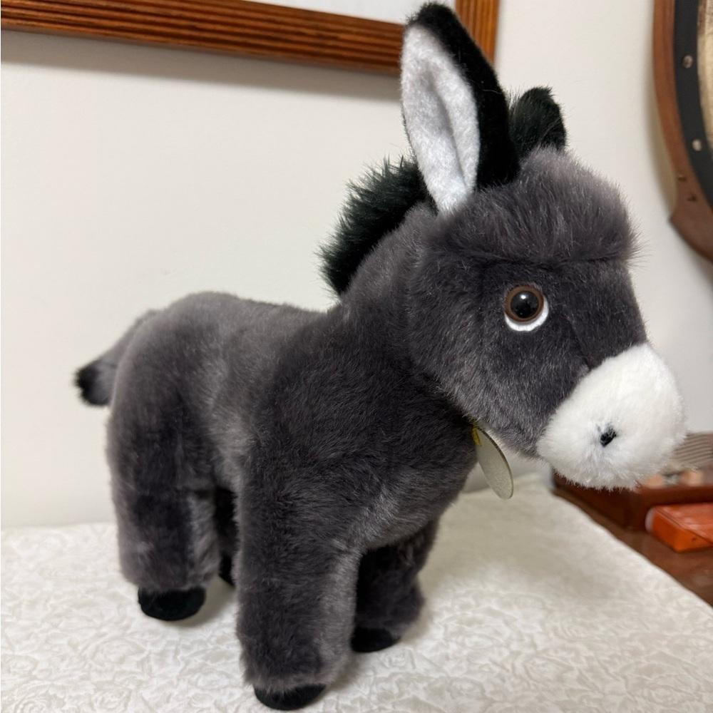 NWT Aurora Miyoni Tots 10" Donkey Foal Gray and White Plush Stuffed Animal - Picture 2 of 5
